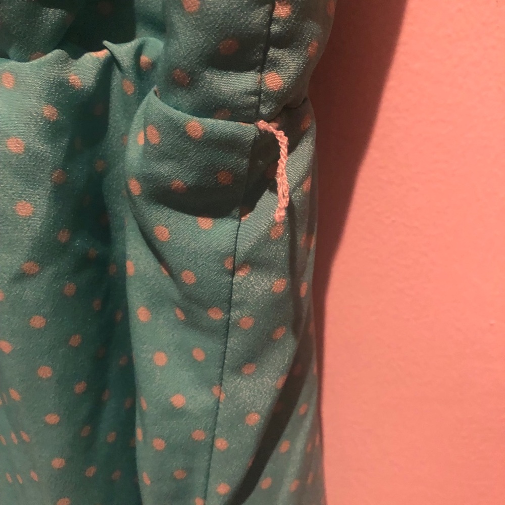 LIGHT BLUE WHITE POLKADOTS DRESS - Picture 4 of 5